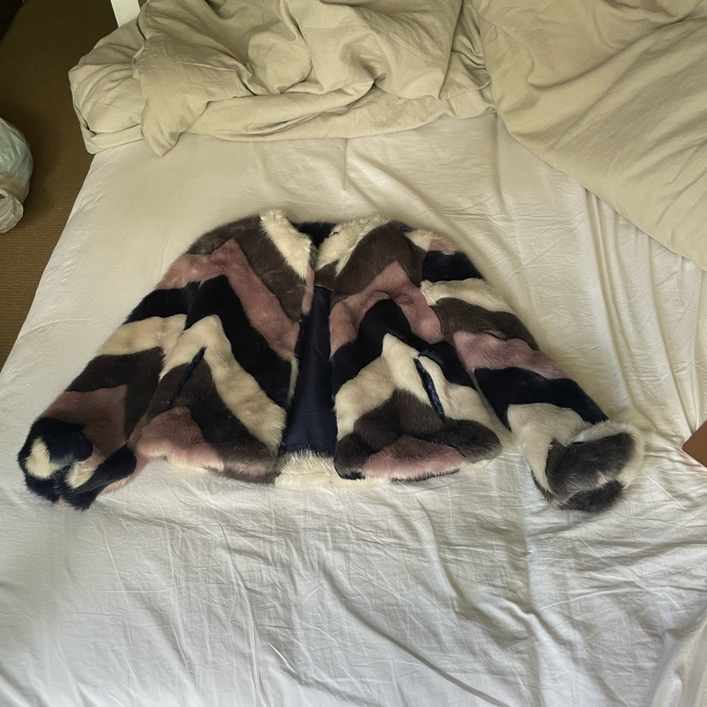 Patterned Faux Fur Kids Coat